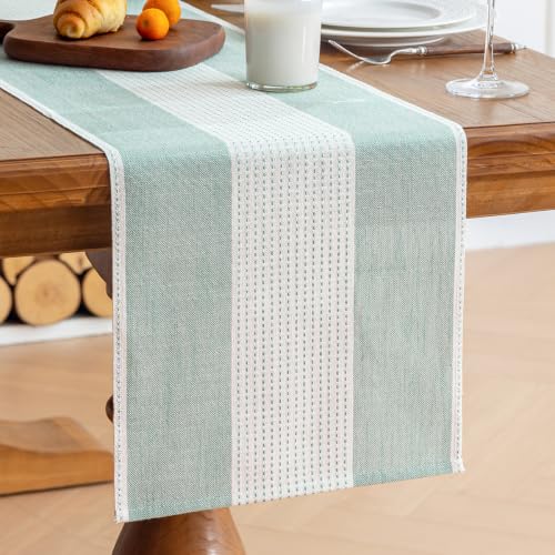 Line Macrame Table Runner, Aqua Blue Table Runners 48 Inches Long - color: Aqua Blue, size: 13"x48