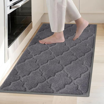 COSY HOMEER Kitchen Rugs Non Slip Washable 20"x32",Dark Grey - color: Dark Grey, size: 20"X 32"
