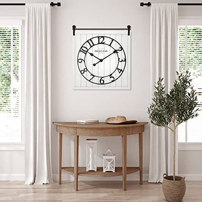 Presentime Farmhouse Barn Door Clock - color: White