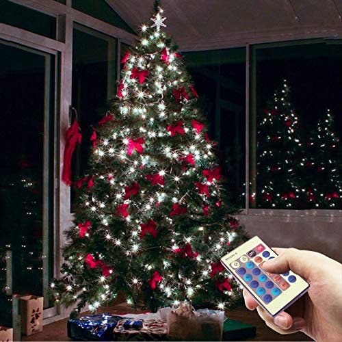 RUICHEN Dimmable Fairy Lights Plug in Copper Wire 33 Ft 100 LED, Cool White - color: Cool White
