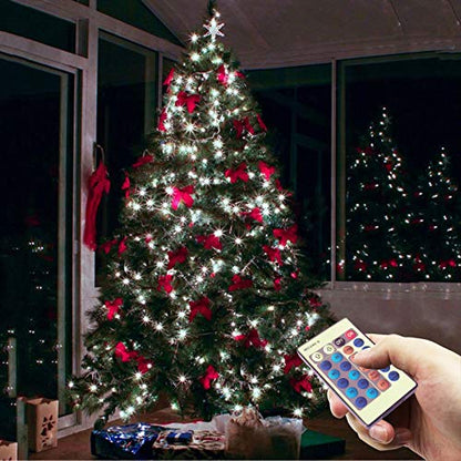 RUICHEN Dimmable Fairy Lights Plug in Copper Wire 33 Ft 100 LED, Cool White - color: Cool White
