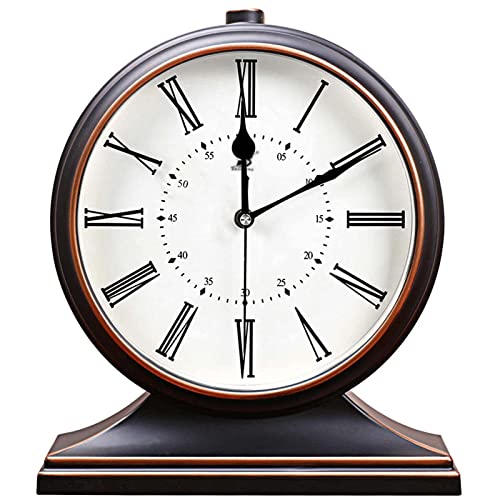 Silent Vintage Farmhouse Mantel Clock for Living Room 10-inch - color: Black
