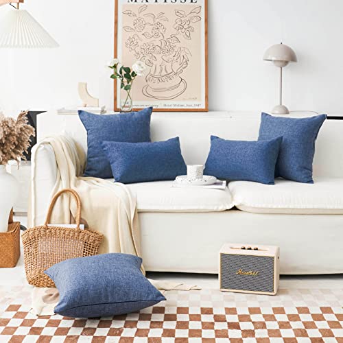 Home Brilliant 16x16 Pillow Covers Square Pillowcases Accent Pillow Covers for Bedroom, 16 inches, Set of 2, Navy Blue - color: Navy Blue, size: 16" x 16" (Pack of 2)