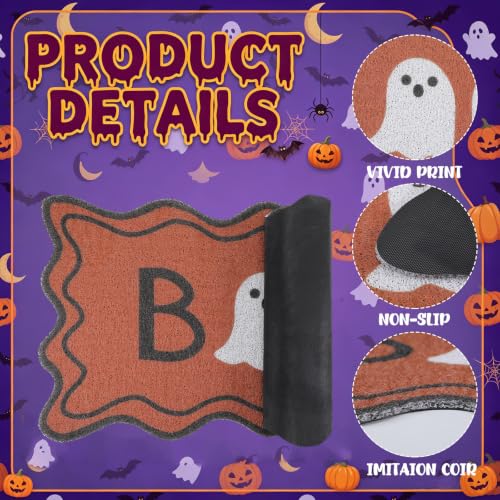 Dunzy Halloween Doormat Boo Scalloped Welcome Mat with Ghost Outdoor - style: Boo