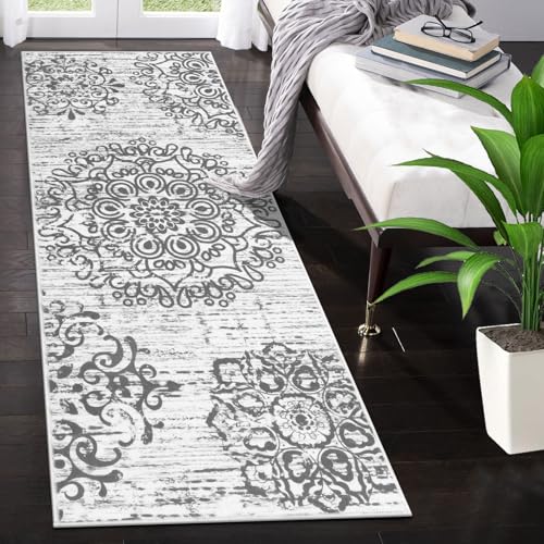 HEBE Hallway Runner Rug 2'x5', Washable Non Slip Kitchen Rug Runner - color: Grey, size: 2' x 5' (Rectangular)