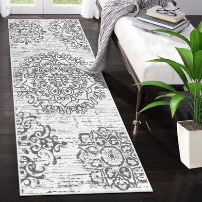 HEBE Hallway Runner Rug 2'x5', Washable Non Slip Kitchen Rug Runner - color: Grey, size: 2' x 5' (Rectangular)