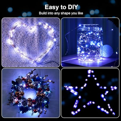 Ariceleo 1 Pack 16.4ft Battery Operated String Lights with Timer, Cool White with Synchronized Twinkle Mode, Fairy Lights Battery Powered, 50 LEDs, Idea for Christmas Bedroom Party Wedding - color: Cool White, size: 1 Pack-Upgrade