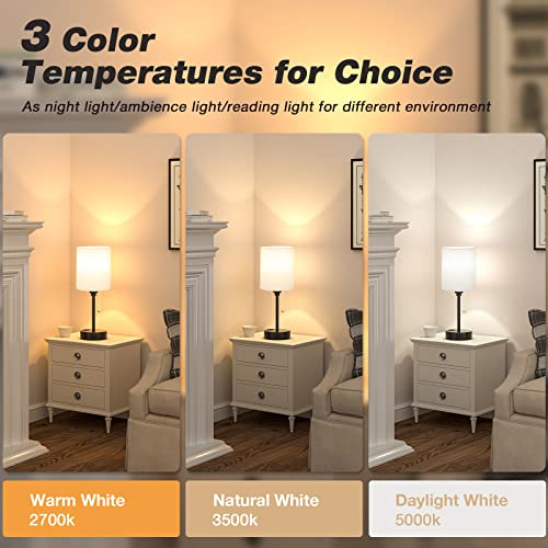 Small Bedside Table Lamp for Bedroom - Desk Lamp with USB Ports for Dorm - color: Off-White, size: 14.6 in