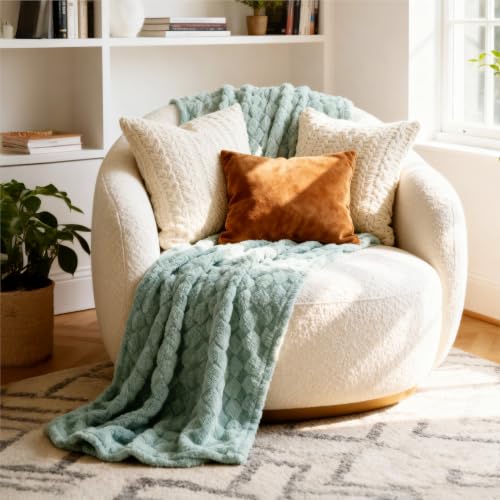 Bedsure Twin Blanket for Bed, Lightweight, Sage Green,60"×80" - color: 01 Sage Green, size: Twin (60" X 80")