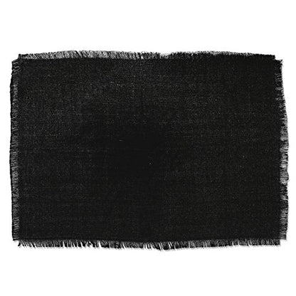DII Jute Burlap Collection Kitchen Tabletop, Placemat Set, 13x19, Solid Black, 6 Count - color: Solid Black, size: Placemat Set, 13x19"