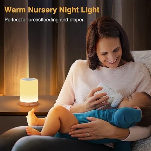 UNIFUN Baby Nursery Night Light Touch RGB Dimmable Bedside Table Lamp - size: Taller Size