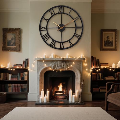 36 Inch Extra Giant Oversized Roman Numerals Large Wall Clocks - color: Black, size: 36 inch