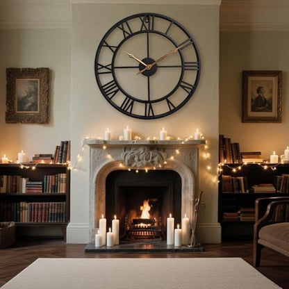 36 Inch Extra Giant Oversized Roman Numerals Large Wall Clocks - color: Black, size: 36 inch