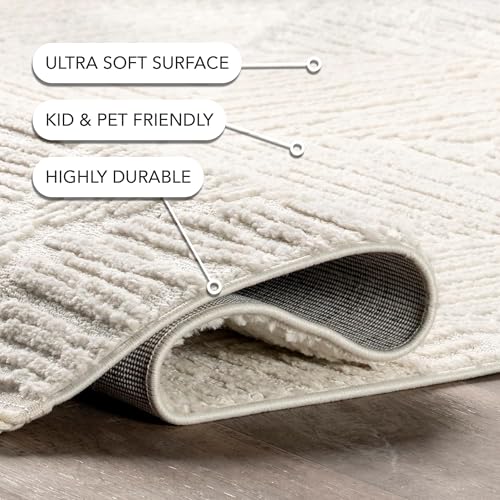 nuLOOM Kerry Cream Geometric Power Loomed Area Rug, 9' x 12' - color: Kerry Cream, size: 9' x 12' (Rectangular)