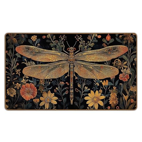 Dragonfly Decor Floral Door Mat, Dragonfly Vintage Gifts for Women Welcome Mat, Retro Vintage Dragon Fly Decor Front DoorMats Indoor Outside Entryway, Rustic Dragonflies Decor 17X29 Inch - color: Dragonfly