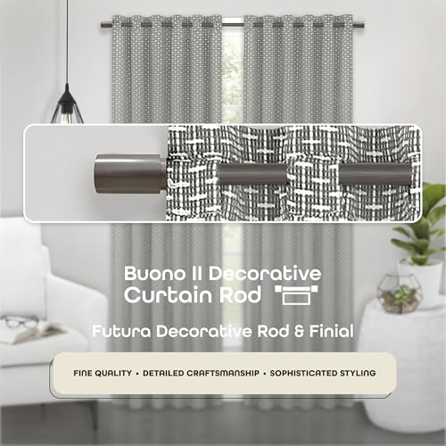 Buono II Futura Rod & Finial 28-48 in, for Windows, Finials - size: 28-48, style: Futura