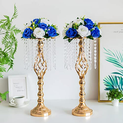 Flower Centerpieces Wedding Tables: Royal Blue & White, 2 Packs - color: Royal Blue White