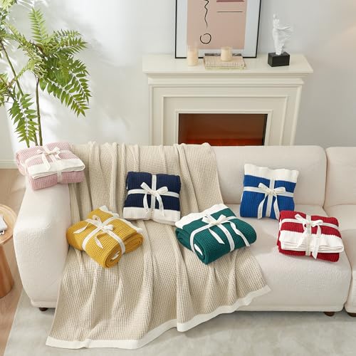 Amélie Home Chenille Throw Blanket, Soft Cozy Waffle Throw for Couch & Sofa, Warm Yet Lightweight, Breathable All-Season Throws for Women Men, Housewarming, Birthdays, 50"x60", Holly - color: Holly Green, size: Chenille Waffle Knit(50" x 60")