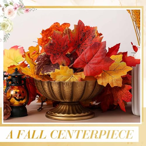 2 Pcs Metal Compote Vase, Floral Centerpiece Bowls, Gold Bronze - color: Gold Bronze