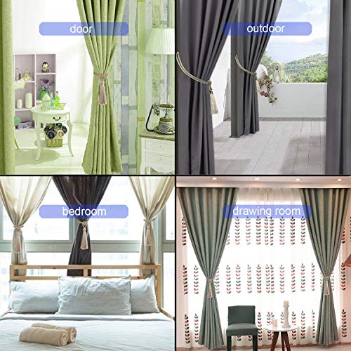 4 Pack Curtain Tiebacks Handmade Tassel Rope Curtain Holdbacks - color: Beige, size: 4p