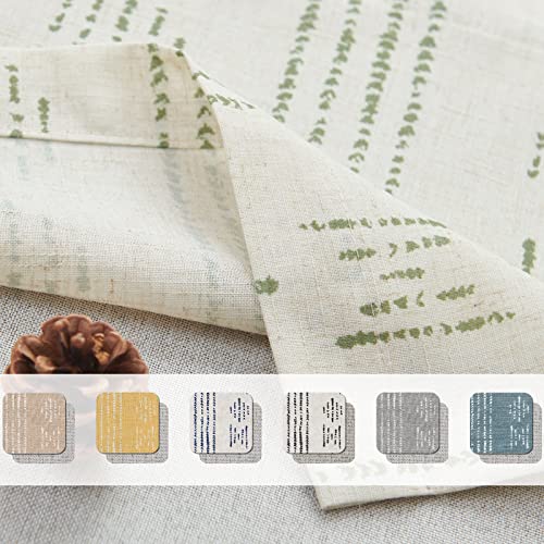 jinchan Striped Valance 18 Inch Modern Boho 1 Panel Green on Linen - color: Boho Green on Linen, size: 50"W x 18"L (Pack of 1)