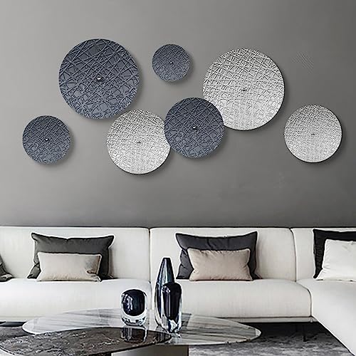 Silver and Gray Metal Wall Art Decor for Modern Living Room Hallway - color: Silver and Dark Gray