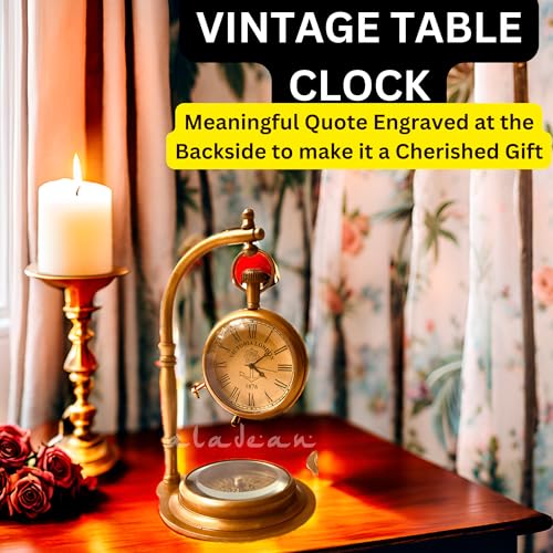 ALADEAN Decorative TableClock Compass Desk Sundial - (Love You) - style: Love You