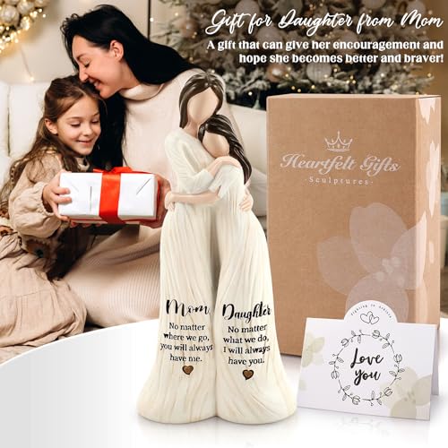 Mom Birthday Gift from Daughter,Mom Daughter Gift Mother Daughter Figurines - color: White-mom Daughter