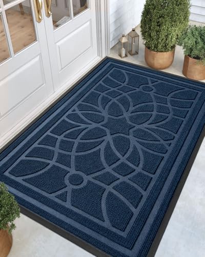 DEXI Front Door Mat Outside Entrance 4x6, Heavy Duty Non Slip, Blue - color: Blue, size: 48" X 72" (Rectangular)