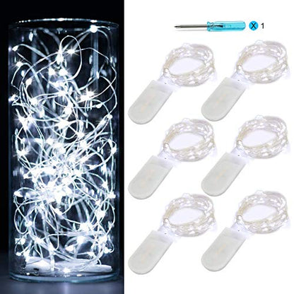 6 Pack Fairy Lights Battery Operated No Remote,10ft 30 LEDs Cool White - color: Cool White, size: 10ft