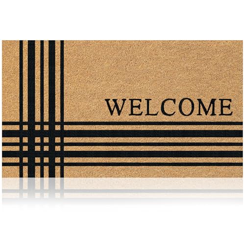 Coir Welcome Mat, Non-Slip, Welcome Classic 5, 17x29 in - color: Welcome Classic 5