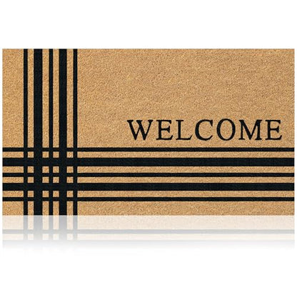 Coir Welcome Mat, Non-Slip, Welcome Classic 5, 17x29 in - color: Welcome Classic 5