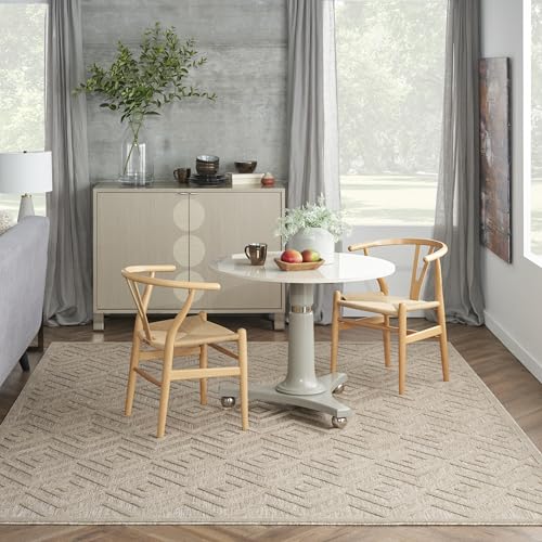 Nourison Home Versatile Natural Beige 8' x 10' Area Rug - Easy Clean, Non Shedding, Bed Room, Living Room, Dining Room, Kitchen (8' x 10') - color: Natural Beige, size: 8' x 10' (Rectangular)