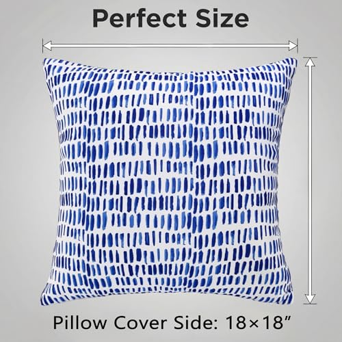 JMGBird 18x18 Pillows Blue and White Outdoor Pillows Cover with Inserts - color: Blue White
