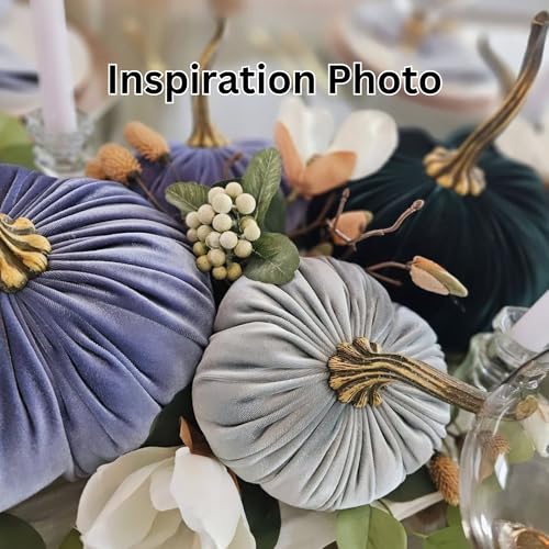 Your Heart's Content Gray 6.25 inch Velvet Pumpkin (Gray) - color: Grey