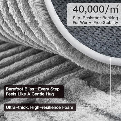 Sour Lemon 5x7 Area Rugs for Living Room Bedroom, Grey Rug Large Carpet - color: Light Grey, size: 5' x 7' (Rectangular)