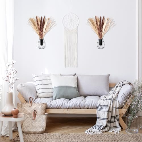 Otoolling Boho Wall Decor Set of 2, Black, Pampas - color: Black, style: Pampas