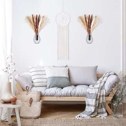 Otoolling Boho Wall Decor Set of 2, Black, Pampas - color: Black, style: Pampas