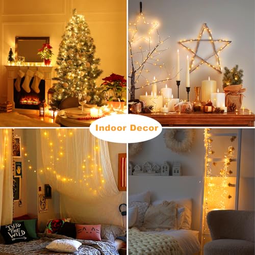 CCILAND 2 Pack Fairy Lights Battery Operated with Remote Timer (Warm White) - color: Warm White