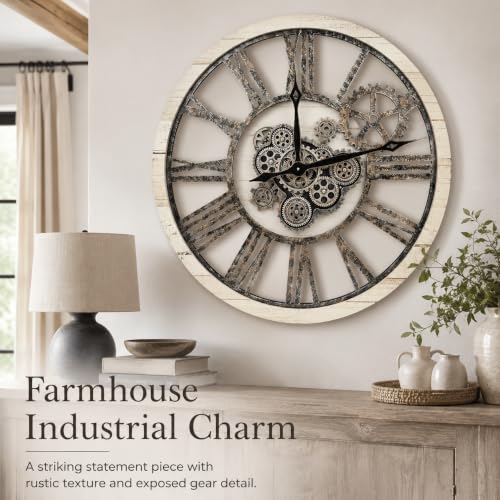 The B-Style Large Wall Clock 36 inch/90cm Desert Beige and Bronze - color: Desert Beige and Bronze, size: 36 inch (90 cm)