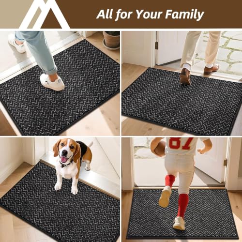 COSY HOMEER Dirt Trapper Door Mat 36"x60" Non Slip Washable Black - color: Black, size: 36" x 60"