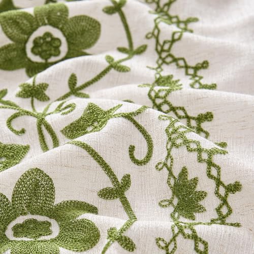 Sage Green Boho Curtains 2 Panels for Living Room 96 Inches Grommet - color: Sage on Beige, size: 52"W x 96"L (Pack of 2)