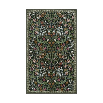 Lahome Olive Green Botanical Rug, 3x5 Washable Floral Entryway Rug - color: Green, size: 3' x 5'