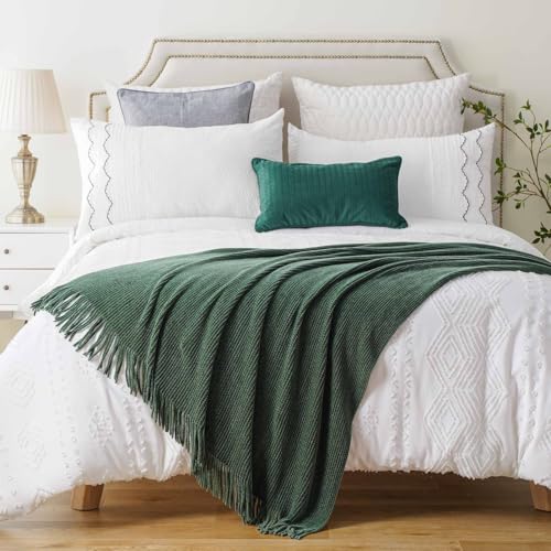BATTILO HOME Dark Green Throw Blanket for Couch, 60"x80" - color: Dark Green, size: 60 x 80 in.