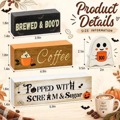 Cute Halloween Table Decor, Wooden Halloween Kitchen Decor