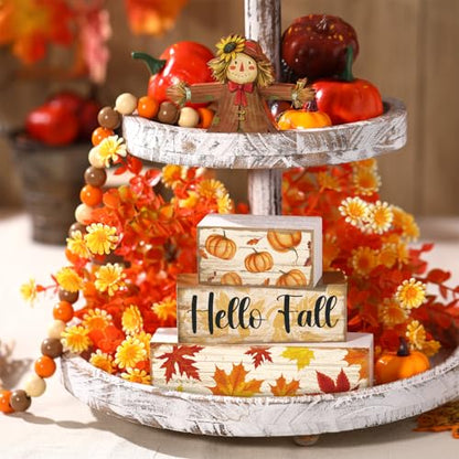 4 Pcs Hello Fall Decoration for Home Scarecrow Pumpkin Table Centerpiece - style: Cute Scarecrow