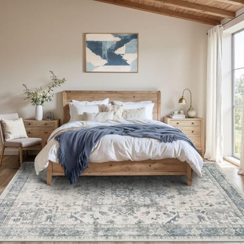 Rugxara Area Rugs 5x7, Washable Rugs for Living Room,Bedroom,Blue Rug - color: Blue & Grey, size: 5' x 7' (Rectangular)
