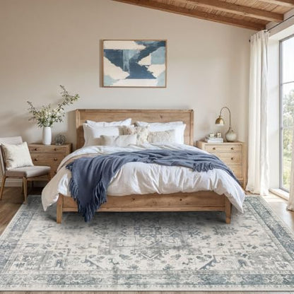 Rugxara Area Rugs 5x7, Washable Rugs for Living Room,Bedroom,Blue Rug - color: Blue & Grey, size: 5' x 7' (Rectangular)