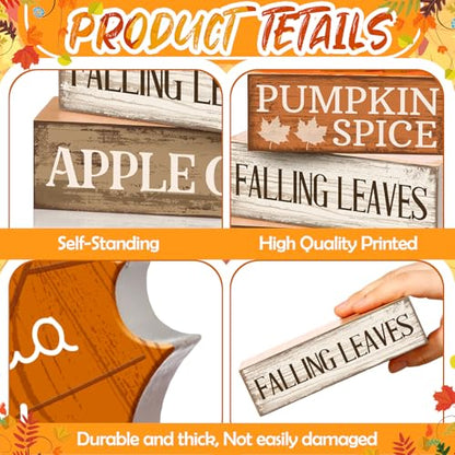 Moucuny 4 Pcs Fall Decor Wooden Maple Leaf Decoration Thanksgiving Decor - style: Maple Leaf