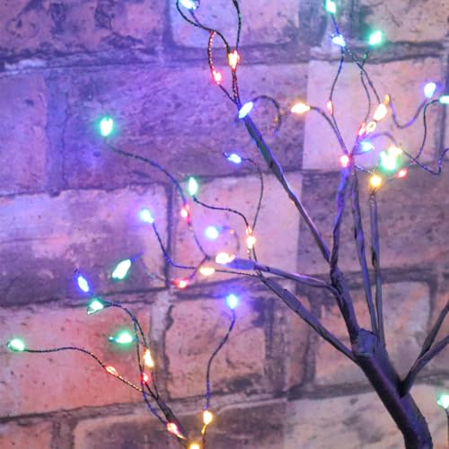FUCHSUN 108 LED Tabletop Tree Lights, Lighted Artificial Twinkle Tree Lamp - color: multicolored